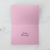 イースターバニー春の花紫色の花カード カード (内部)