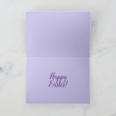 イースターバニー春の花紫色の花名 カード (内部)