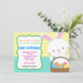 イースターバニー春シェブロンキッズパーティの招待状 招待状 (スタンド正面)