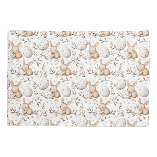 イースターバニー春シームレスパターン 枕カバー (裏面)