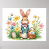 イースターバニー春フローラポスター ポスター (正面)