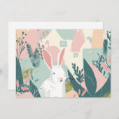 イースターバニー春ホリデーズグリーティングカード シーズンカード (正面/裏面)