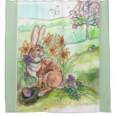 イースターバニー春 シャワーカーテン (正面)