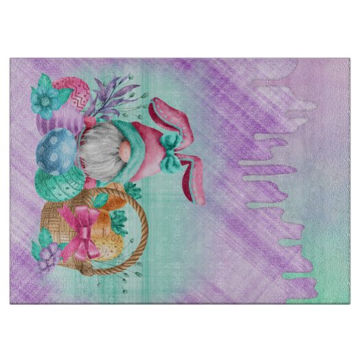 イースターバニー格言とバスケット卵 カッティングボード (正面)