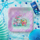 イースターバニー格言とバスケット卵 ペーパープレート (パーティー)