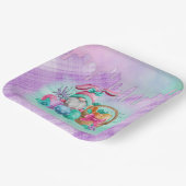 イースターバニー格言とバスケット卵 ペーパープレート (傾斜あり)