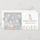 イースターバニー水玉模様フォトカード シーズンカード (正面/裏面)