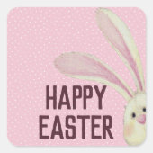 イースターバニー水玉模様 スクエアシール (正面)