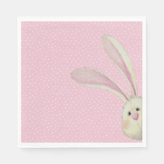 イースターバニー水玉模様 スタンダードランチョンナプキン (正面)
