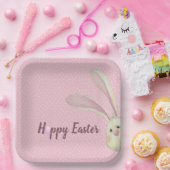 イースターバニー水玉模様 ペーパープレート (パーティー)