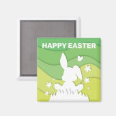 イースターバニー漫画ハッピーイースター マグネット (正面/裏面)