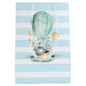 イースターバニー熱気球&春の花 ミディアムペーパーバッグ (裏面)