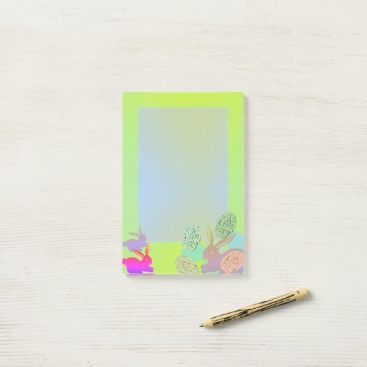 イースターバニー玉子文房具のポストイット注記 ポストイット (デスク上)