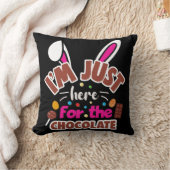 イースターバニー私はチョコレートのためにここにいる クッション (ブランケット)