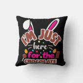 イースターバニー私はチョコレートのためにここにいる クッション (裏面)