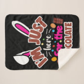 イースターバニー私はチョコレートのためにここにいる シェルパブランケット (正面(横))