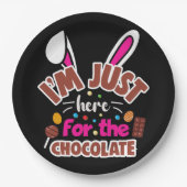 イースターバニー私はチョコレートのためにここにいる ペーパープレート (正面)
