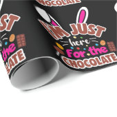 イースターバニー私はチョコレートのためにここにいる ラッピングペーパー (ロールコーナー)