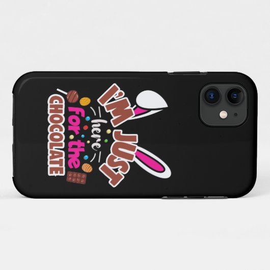 イースターバニー私はチョコレートのためにここにいる Case-Mate iPhoneケース (裏面(横))