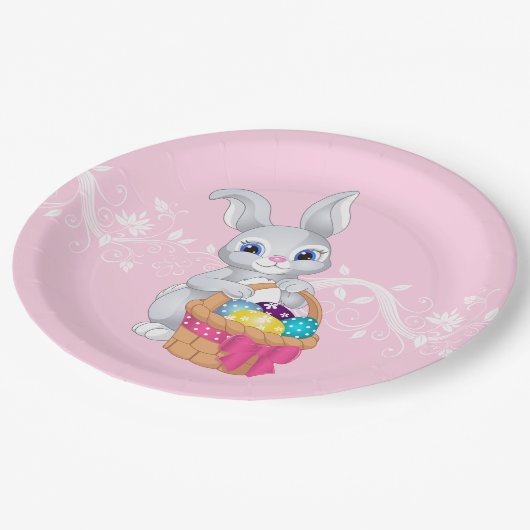 イースターバニー紙プレート ペーパープレート (アングル)