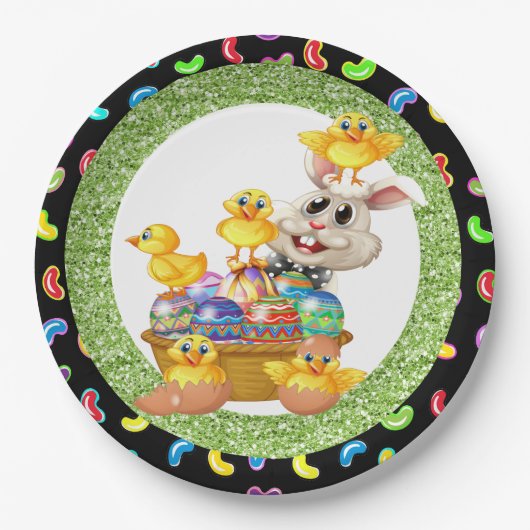 イースターバニー紙プレート ペーパープレート (正面)