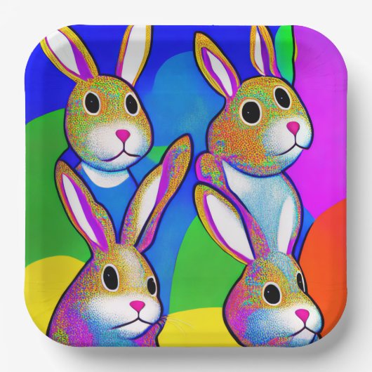 イースターバニー紙プレート ペーパープレート (正面)