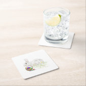 イースターバニー紙 スクエアペーパーコースター (インサイチュ)