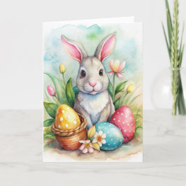 イースターバニー絵を描とエッグホリデーカード シーズンカード