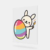 イースターバニー絵画エッグかわいい可愛い アクリルサイン (傾斜)