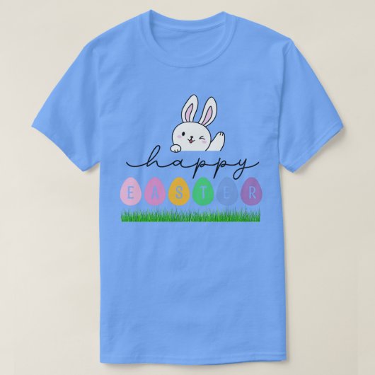イースターバニー美しいイースターエッグ Tシャツ (デザイン正面)