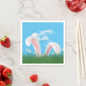 イースターバニー耳とデイジー スタンダードカクテルナプキン (インサイチュ)