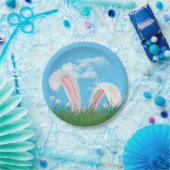 イースターバニー耳とデイジー ペーパープレート (パーティー)