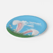 イースターバニー耳とデイジー ペーパープレート (アングル)