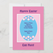 イースターバニー耳の可愛い白い子犬パーティー 招待状 (裏面)