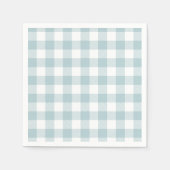 イースターバニー耳の紙ナプキンのための青いギンガム スタンダードカクテルナプキン (正面)
