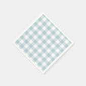 イースターバニー耳の紙ナプキンのための青いギンガム スタンダードカクテルナプキン (角)