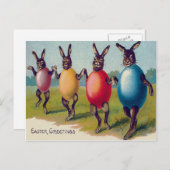 イースターバニー色の卵の衣装 シーズンポストカード (正面/裏面)