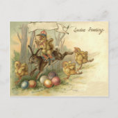 イースターバニー色彩の鮮やかシック色卵旗 シーズンポストカード (正面)