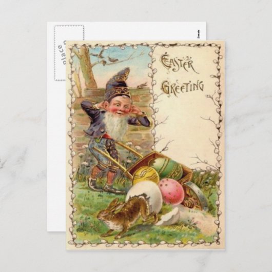 イースターバニー色彩の鮮やか格言着色卵 シーズンポストカード (正面/裏面)