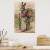 イースターバニー色彩の鮮やか色卵傘 ポスター (キッチン)