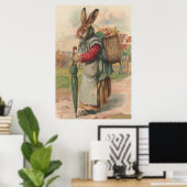 イースターバニー色彩の鮮やか色卵傘 ポスター (ホームオフィス)