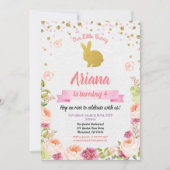 イースターバニー誕生日招待状（女の子用） 招待状 (正面)