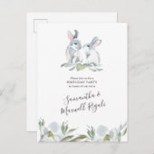 イースターバニー誕生日 インビテーションポストカード (正面/裏面)
