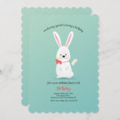 イースターバニー誕生日 招待状 (正面/裏面)