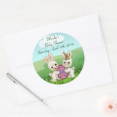 イースターバニー赤ちゃんシャワーの好意ステッカー ラウンドシール (封筒)