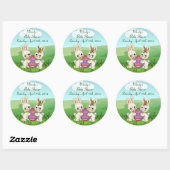 イースターバニー赤ちゃんシャワーの好意ステッカー ラウンドシール (シート)