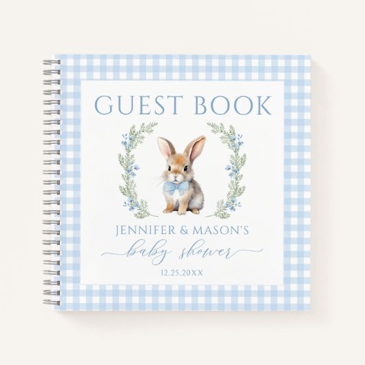 イースターバニー赤ちゃんシャワーゲストブックギフトノート ノートブック (正面)