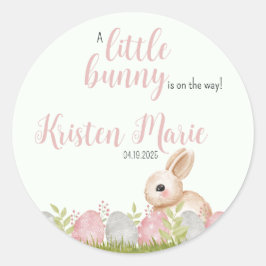 イースターバニー赤ちゃんシャワーパーティーのお願い ラウンドシール
