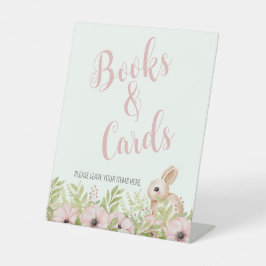 イースターバニー赤ちゃんシャワーブック&カードサイン 台座サイン