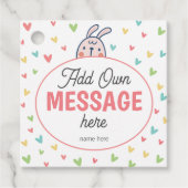 イースターバニー赤ちゃんシャワー – 素敵なカラフルハート フェイバータグ (正面)